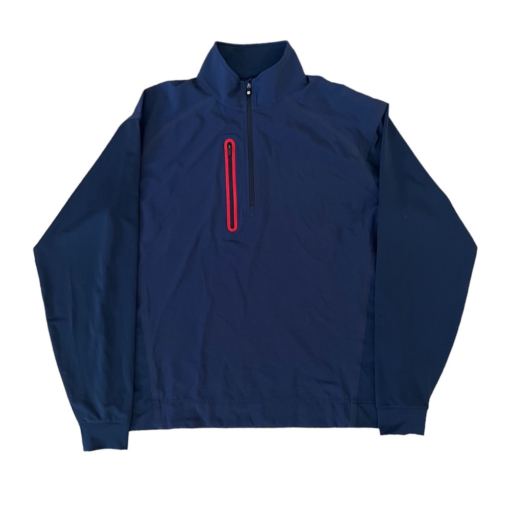 Mens FootJoy Golf 1/4 Zip Pullover Jacket Size Medium Navy Performance Active